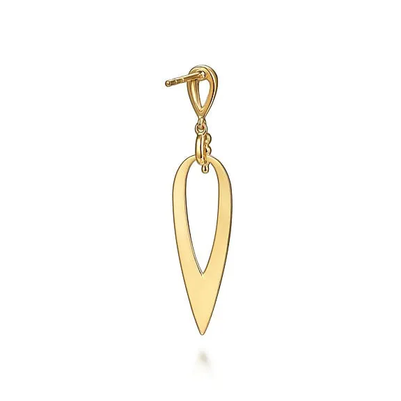 GABRIEL CO Earrings Gabriel 14K Yellow Gold 5mm x 38mm Statement Dangle Style Earrings GABRIEL CO Earrings Gabriel 14K Yellow Gold 5mm x 38mm Statement Dangle Style Earrings