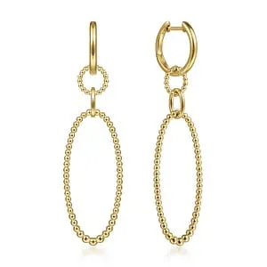 GABRIEL CO Earrings Gabriel 14K Yellow Gold Bujukan Huggie Dangle Style Earrings GABRIEL CO Earrings Gabriel 14K Yellow Gold Bujukan Huggie Dangle Style Earrings