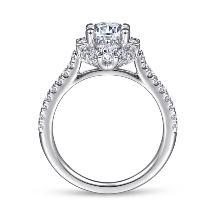 GABRIEL CO Rings 14K White Gold 67ctw Fancy Halo Style Diamond SemiMount Engagement Ring GABRIEL CO Rings 14K White Gold 67ctw Fancy Halo Style Diamond SemiMount Engagement Ring