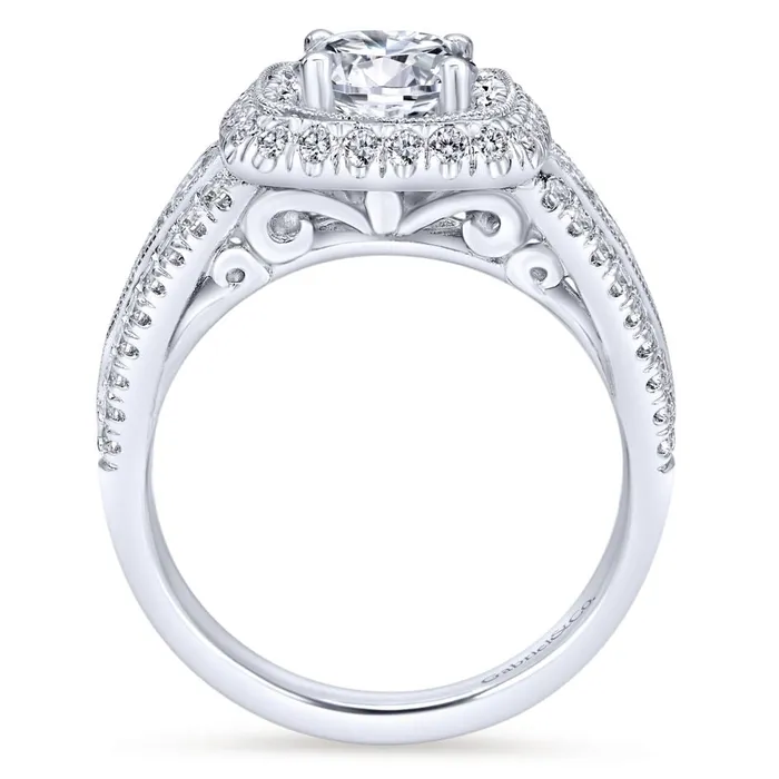 GABRIEL CO Rings Gabriel 14K White Gold 107ctw 4 Prong Style Diamond SemiMount Engagement Ring GABRIEL CO Rings Gabriel 14K White Gold 107ctw 4 Prong Style Diamond SemiMount Engagement Ring