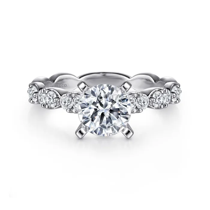 GABRIEL CO Rings Gabriel 14K White Gold 45ctw 4 Prong Style Diamond SemiMount Engagement Ring GABRIEL CO Rings Gabriel 14K White Gold 45ctw 4 Prong Style Diamond SemiMount Engagement Ring
