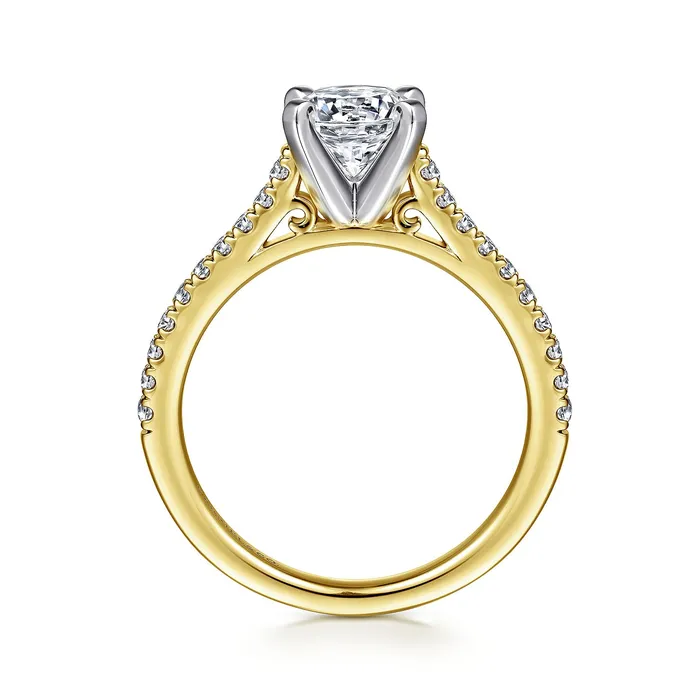 GABRIEL CO Rings Gabriel Classic Collection 14K White Yellow Gold 24ctw 4 Prong Style Diamond SemiMount Engagement Ring GABRIEL CO Rings Gabriel Classic Collection 14K White Yellow Gold 24ctw 4 Prong Style Diamond SemiMount Engagement Ring