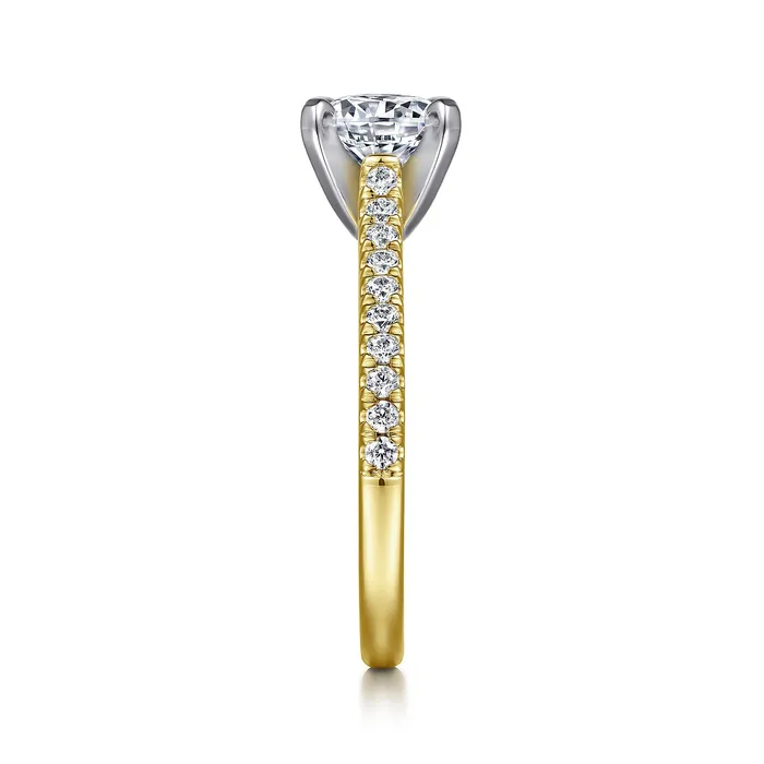 GABRIEL CO Rings Gabriel Classic Collection 14K White Yellow Gold 24ctw 4 Prong Style Diamond SemiMount Engagement Ring GABRIEL CO Rings Gabriel Classic Collection 14K White Yellow Gold 24ctw 4 Prong Style Diamond SemiMount Engagement Ring