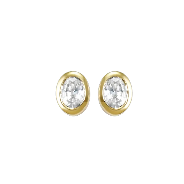 GEMS ONE CORPRATION Earrings 14K Yellow Gold 17ctw Oval Bezel Style Diamond Earrings GEMS ONE CORPRATION Earrings 14K Yellow Gold 17ctw Oval Bezel Style Diamond Earrings
