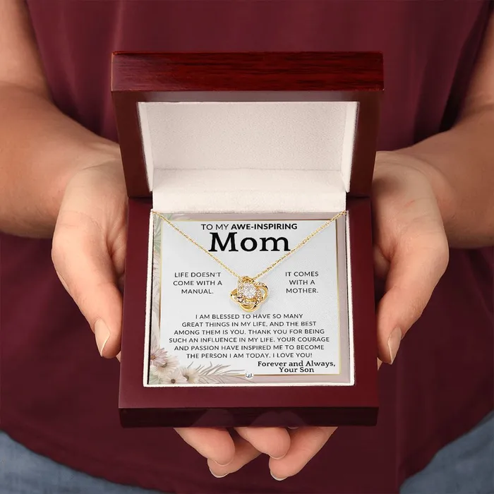 Gift for Mom From Son Im Blessed To Mother From Son Beautiful Womens Pendant Necklace Great For Mothers Day Christmas or Her Birthday ShineOn Fulfillment Necklaces