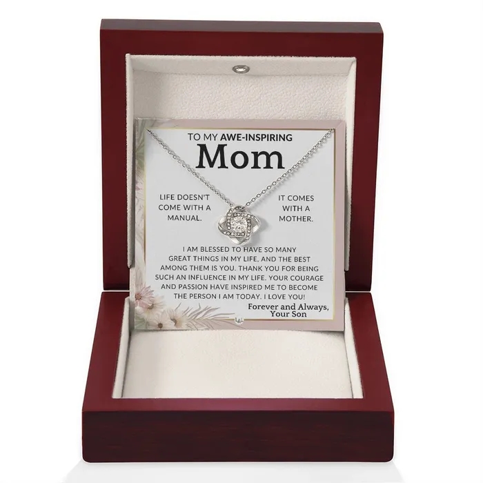 Gift for Mom From Son Im Blessed To Mother From Son Beautiful Womens Pendant Necklace Great For Mothers Day Christmas or Her Birthday ShineOn Fulfillment Necklaces