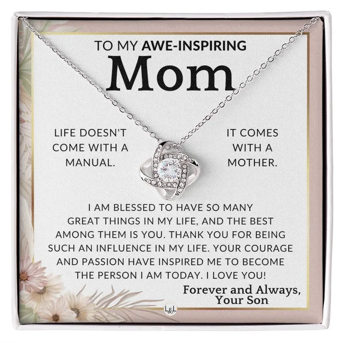 Gift for Mom From Son Im Blessed To Mother From Son Beautiful Womens Pendant Necklace Great For Mothers Day Christmas or Her Birthday ShineOn Fulfillment Necklaces