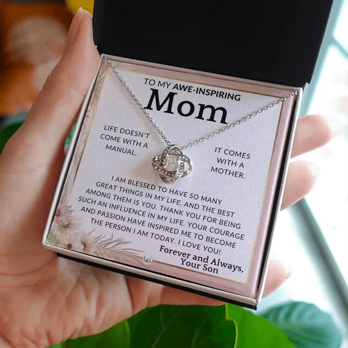 Gift for Mom From Son Im Blessed To Mother From Son Beautiful Womens Pendant Necklace Great For Mothers Day Christmas or Her Birthday ShineOn Fulfillment Necklaces