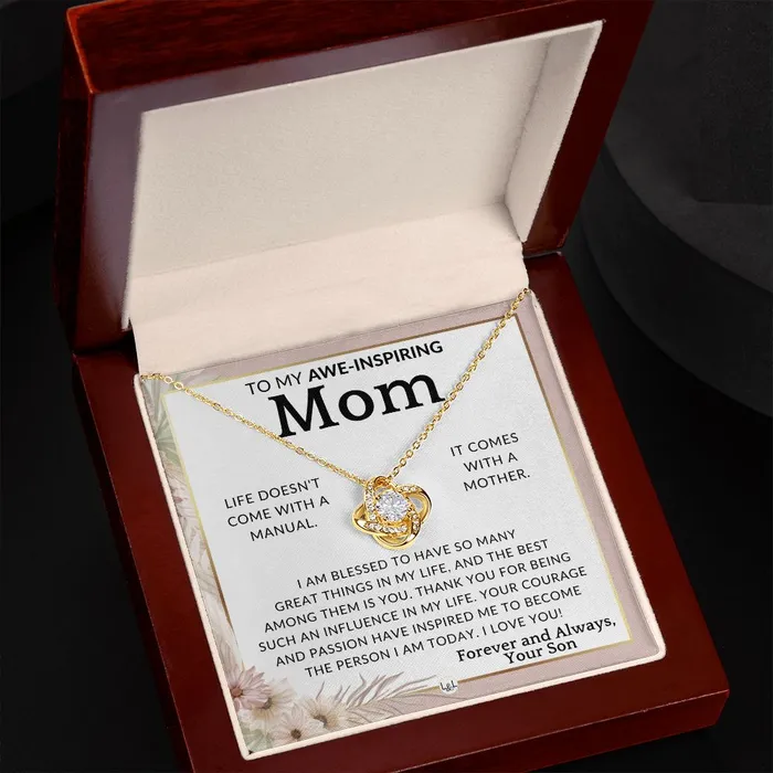 Gift for Mom From Son Im Blessed To Mother From Son Beautiful Womens Pendant Necklace Great For Mothers Day Christmas or Her Birthday ShineOn Fulfillment Necklaces