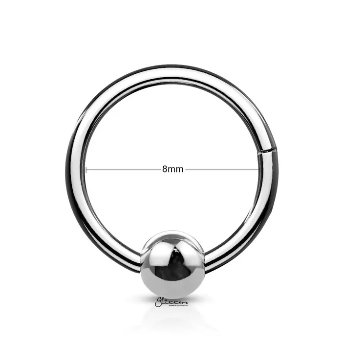 Glitters Hinged Segment Hoop Ring with Ball Silver Rings