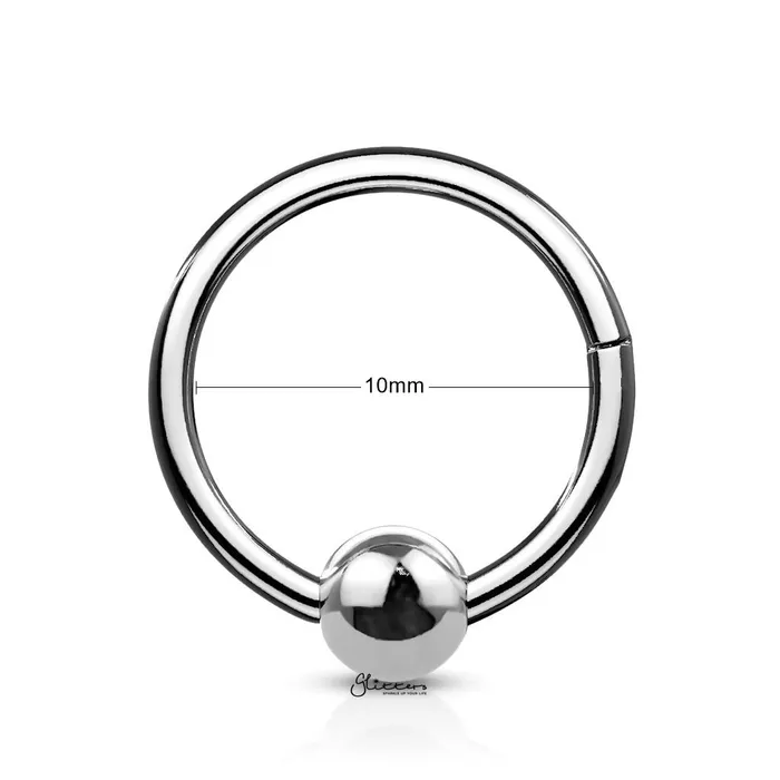 Glitters Hinged Segment Hoop Ring with Ball Silver Rings