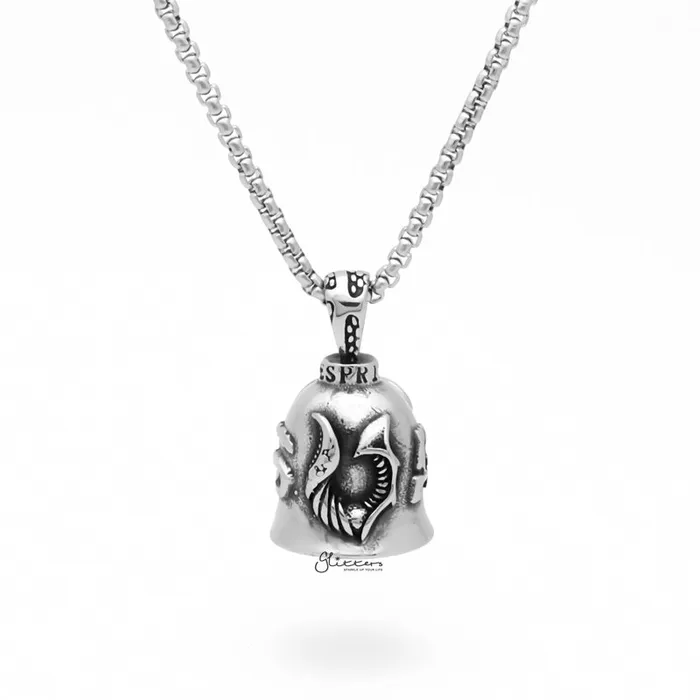 Glitters Necklaces Angel Wings Stainless Steel Bell Pendant