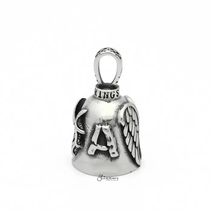Glitters Necklaces Angel Wings Stainless Steel Bell Pendant