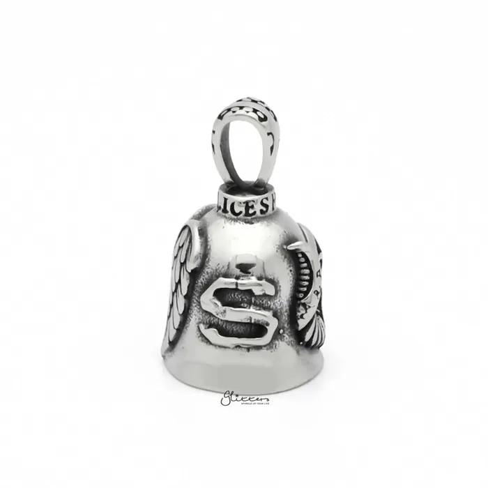 Glitters Necklaces Angel Wings Stainless Steel Bell Pendant