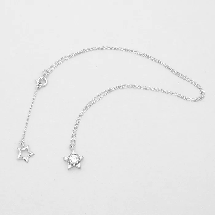 Glitters Necklaces Sterling Silver CZ Star Necklace