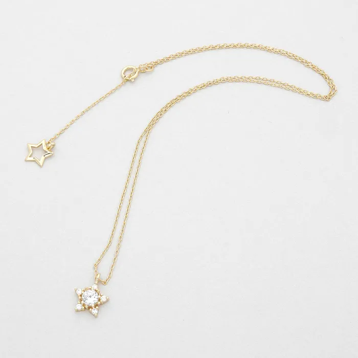 Glitters Necklaces Sterling Silver CZ Star Necklace