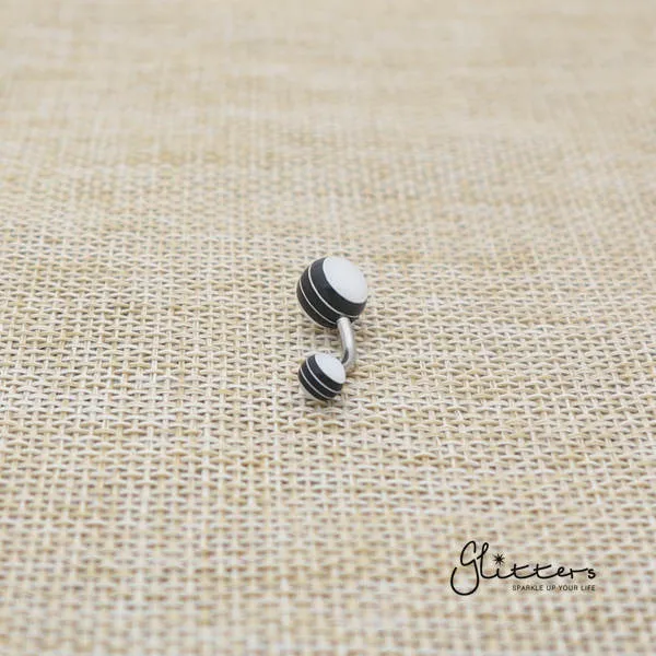 Glitters Rings 14 Gauge Acrylic Multi Color Strips Balls Belly Button Ring Black