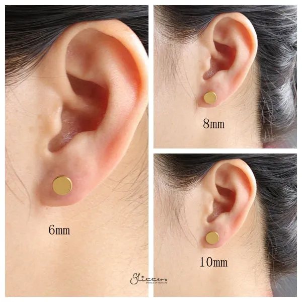 Glitters Stainless Steel Round Fake Plug Gold Bracelets