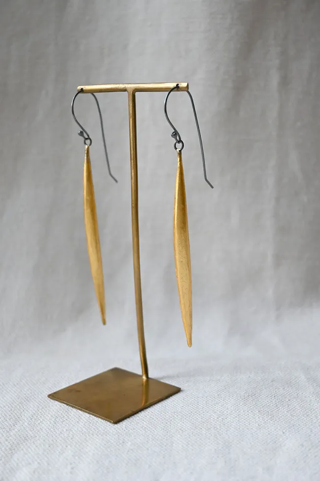 Gold Leaf Pod Earrings Nancy Deal Earrings