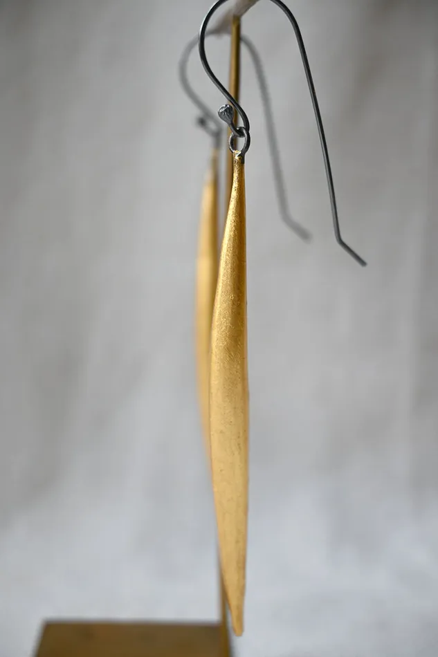 Gold Leaf Pod Earrings Nancy Deal Earrings