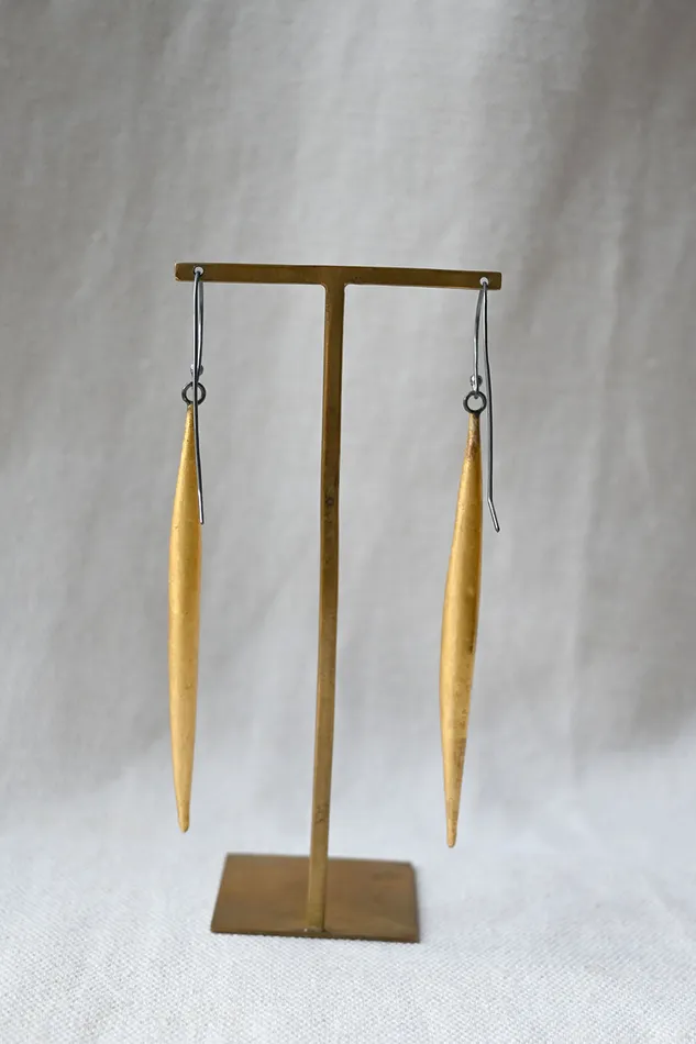 Gold Leaf Pod Earrings Nancy Deal Earrings