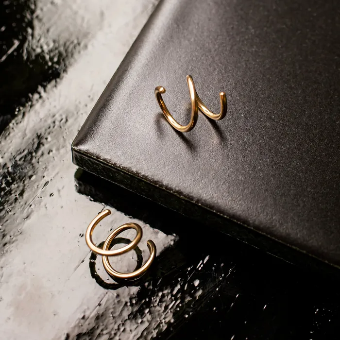 Grayling Earrings Tiny Twist Double Huggie Earrings 14K Solid Gold