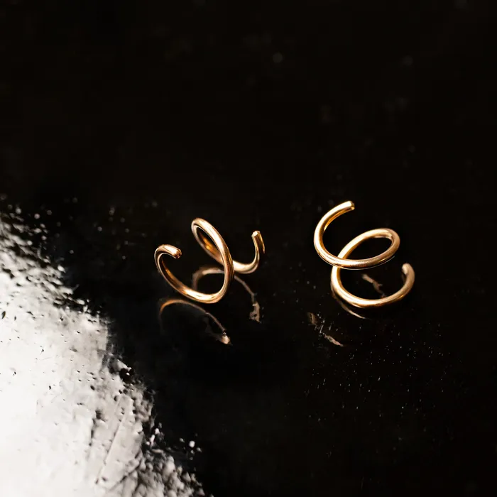 Grayling Earrings Tiny Twist Double Huggie Earrings 14K Solid Gold