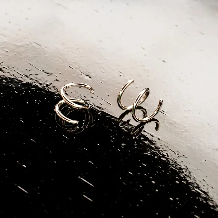 Grayling Earrings Tiny Twist Double Huggie Earrings 14K Solid Gold