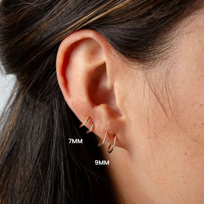 Grayling Earrings Tiny Twist Double Huggie Earrings 14K Solid Gold