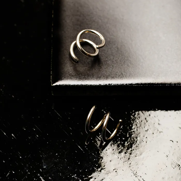 Grayling Earrings Tiny Twist Double Huggie Earrings 14K Solid Gold
