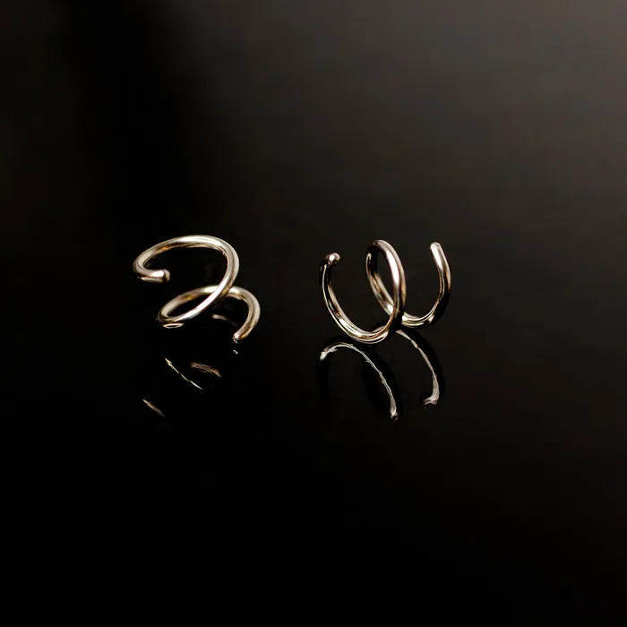 Grayling Earrings Tiny Twist Double Huggie Earrings 14K Solid Gold