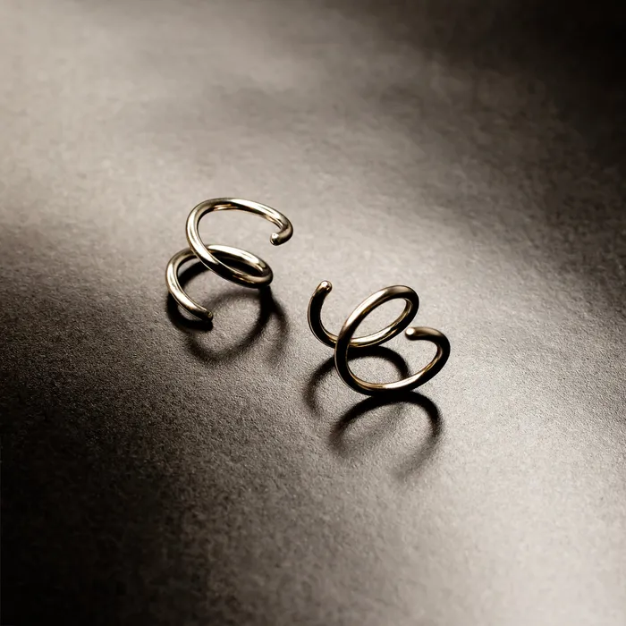 Grayling Earrings Tiny Twist Double Huggie Earrings 14K Solid Gold