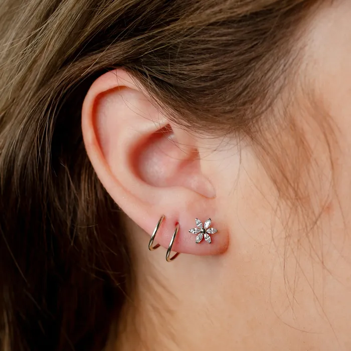 Grayling Earrings Tiny Twist Double Huggie Earrings 14K Solid Gold