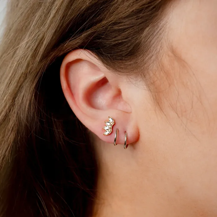 Grayling Earrings Tiny Twist Double Huggie Earrings 14K Solid Gold