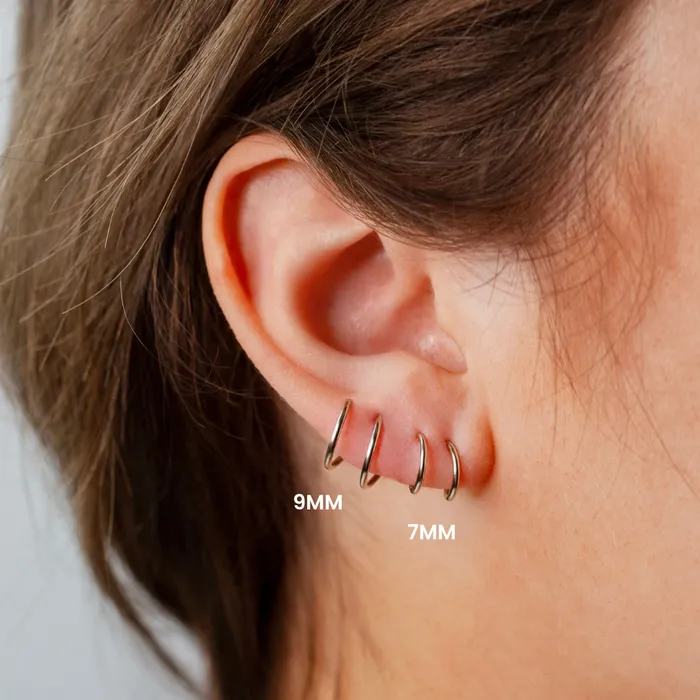 Grayling Earrings Tiny Twist Double Huggie Earrings 14K Solid Gold