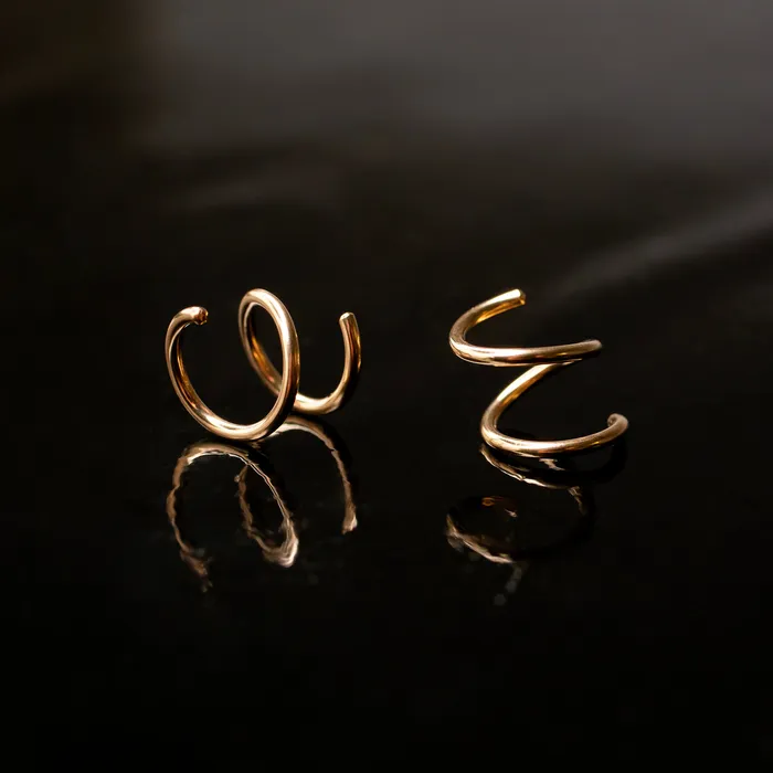 Grayling Earrings Tiny Twist Double Huggie Earrings 14K Solid Gold