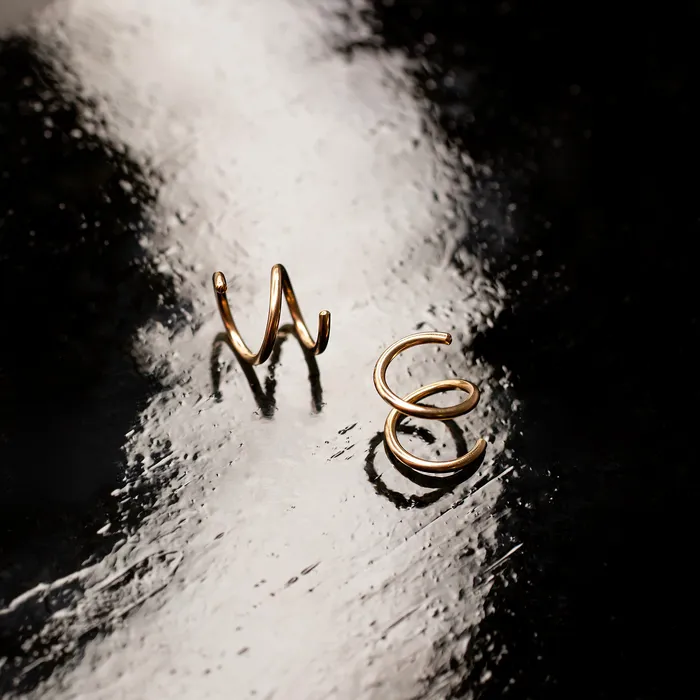 Grayling Earrings Tiny Twist Double Huggie Earrings 14K Solid Gold
