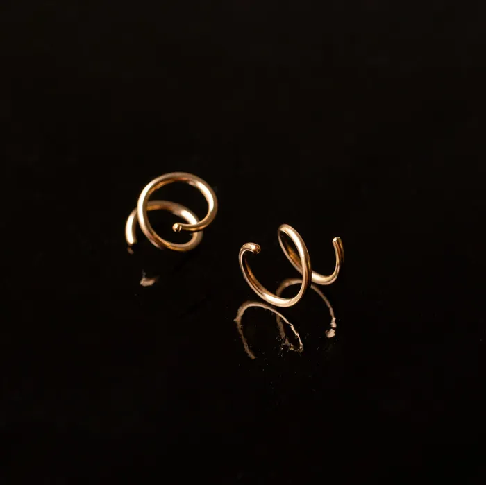 Grayling Earrings Tiny Twist Double Huggie Earrings 14K Solid Gold