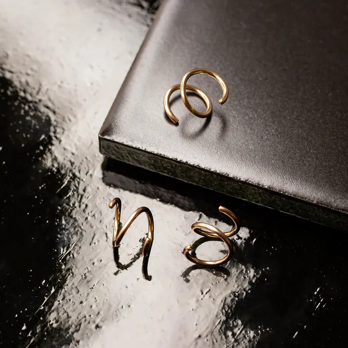 Grayling Earrings Tiny Twist Double Huggie Earrings 14K Solid Gold