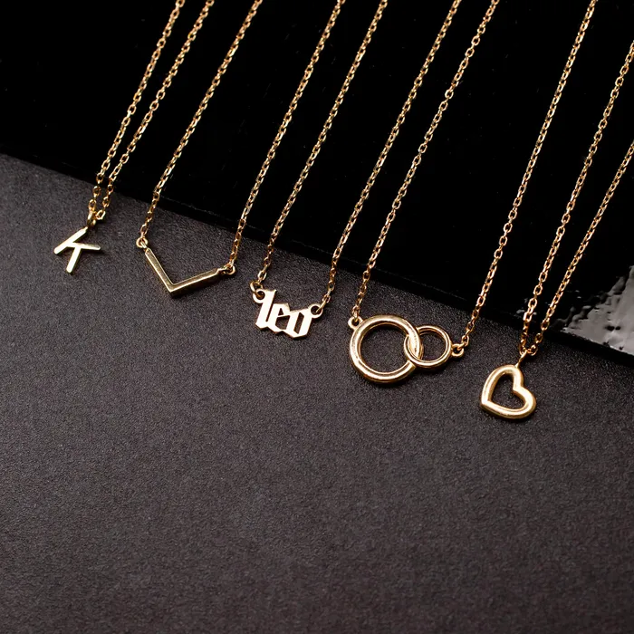 Grayling Necklaces Love Letter Initial Necklace 14K Solid Gold