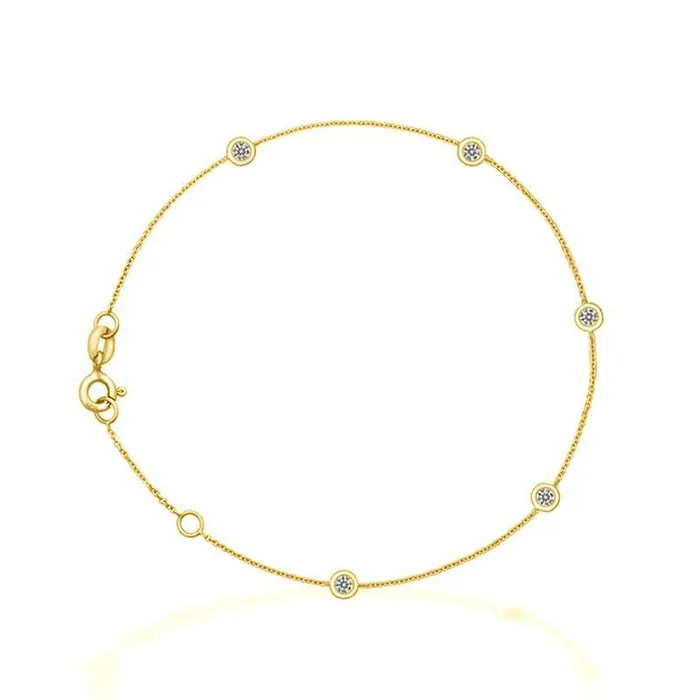 Izakov Diamonds Fine Jewelry Bracelets 18K Gold Diamond Bezel Stations Bracelet Izakov Diamonds Fine Jewelry Bracelets 18K Gold Diamond Bezel Stations Bracelet