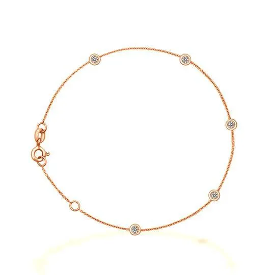 Izakov Diamonds Fine Jewelry Bracelets 18K Gold Diamond Bezel Stations Bracelet