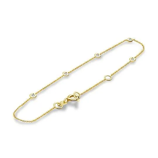 Izakov Diamonds Fine Jewelry Bracelets 18K Gold Diamond Bezel Stations Bracelet