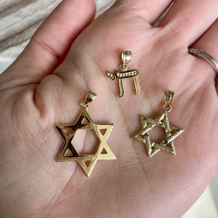 Izakov Diamonds Fine Jewelry Necklaces 14K Gold Textured Hebrew Chai Necklace Charm