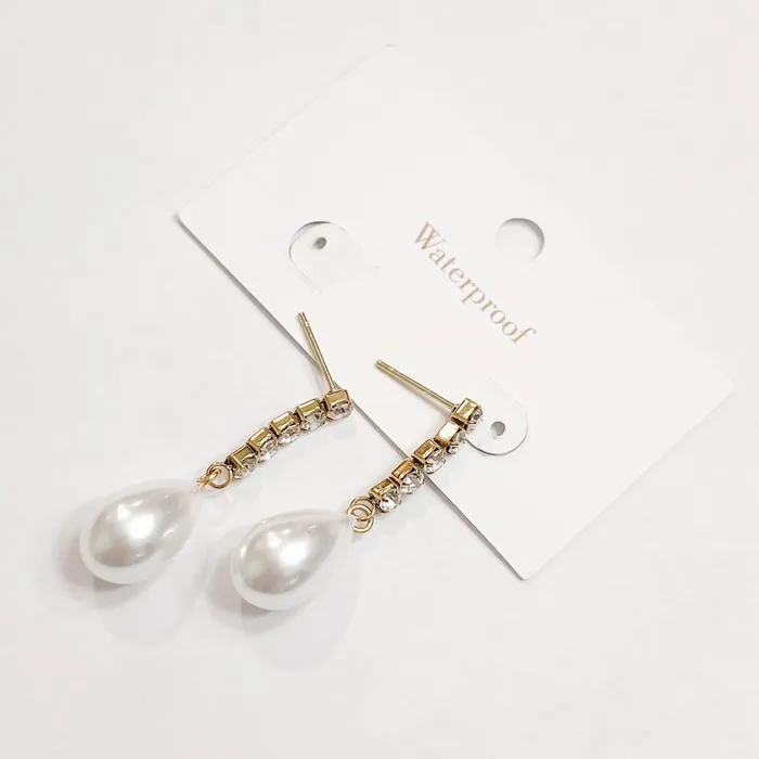 Jewelry Earrings Crane Diamond Pearl Earrings WATERPROOF Wholesale