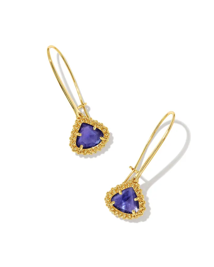 KENDRA SCOTT Earrings Gold Tone Earrings Featuring DarkLavender Illusion by Kendra Scott