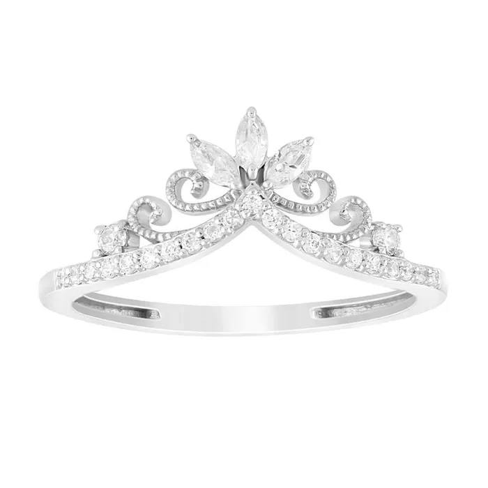 LADIES RING 025CT ROUNDMARQUISE DIAMOND 14K WHITE GOLD AV Rings