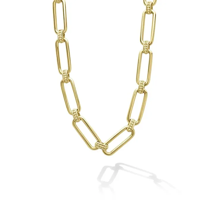 LAGOS Necklaces Signature Caviar 18K Gold Petite Link Necklace