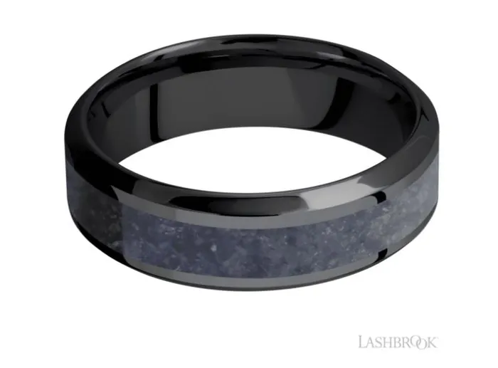 LASHBROOK Rings Lashbrook 7mm Black Zirconium Wedding Band