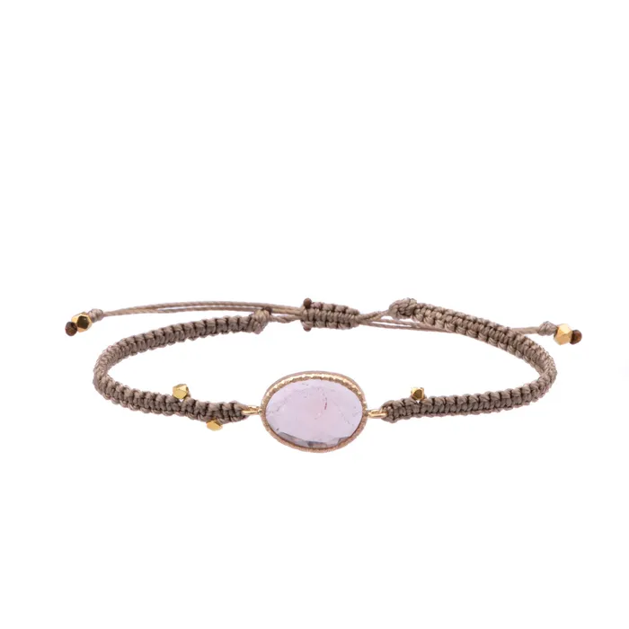 Light Pink Tourmaline Macrame Bracelet Vivien Frank Designs Bracelets